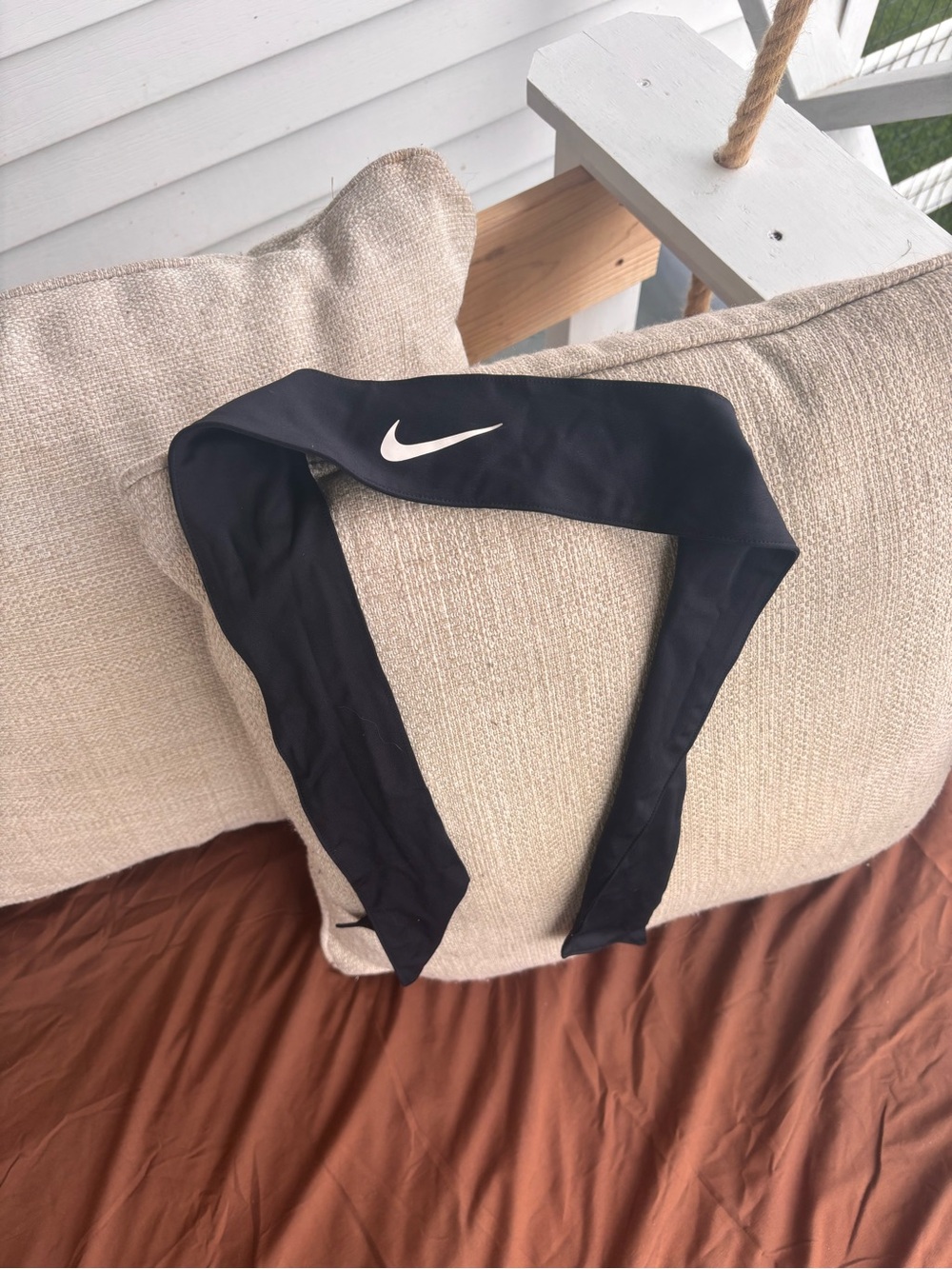 Two Nike Black Tie Headbands - Picture 2 of 2
